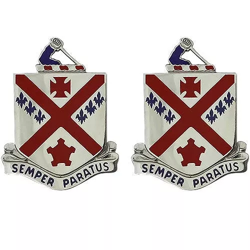 101st Regiment Unit Crest (Semper Paratus) - Sold in Pairs