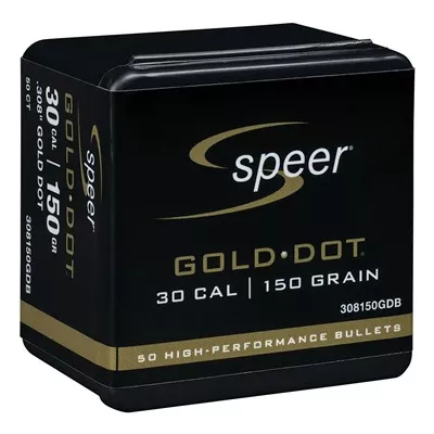 30 CALIBER (0.308'') 150GR GOLD DOT SOFT POINT 50/BOX BC .503