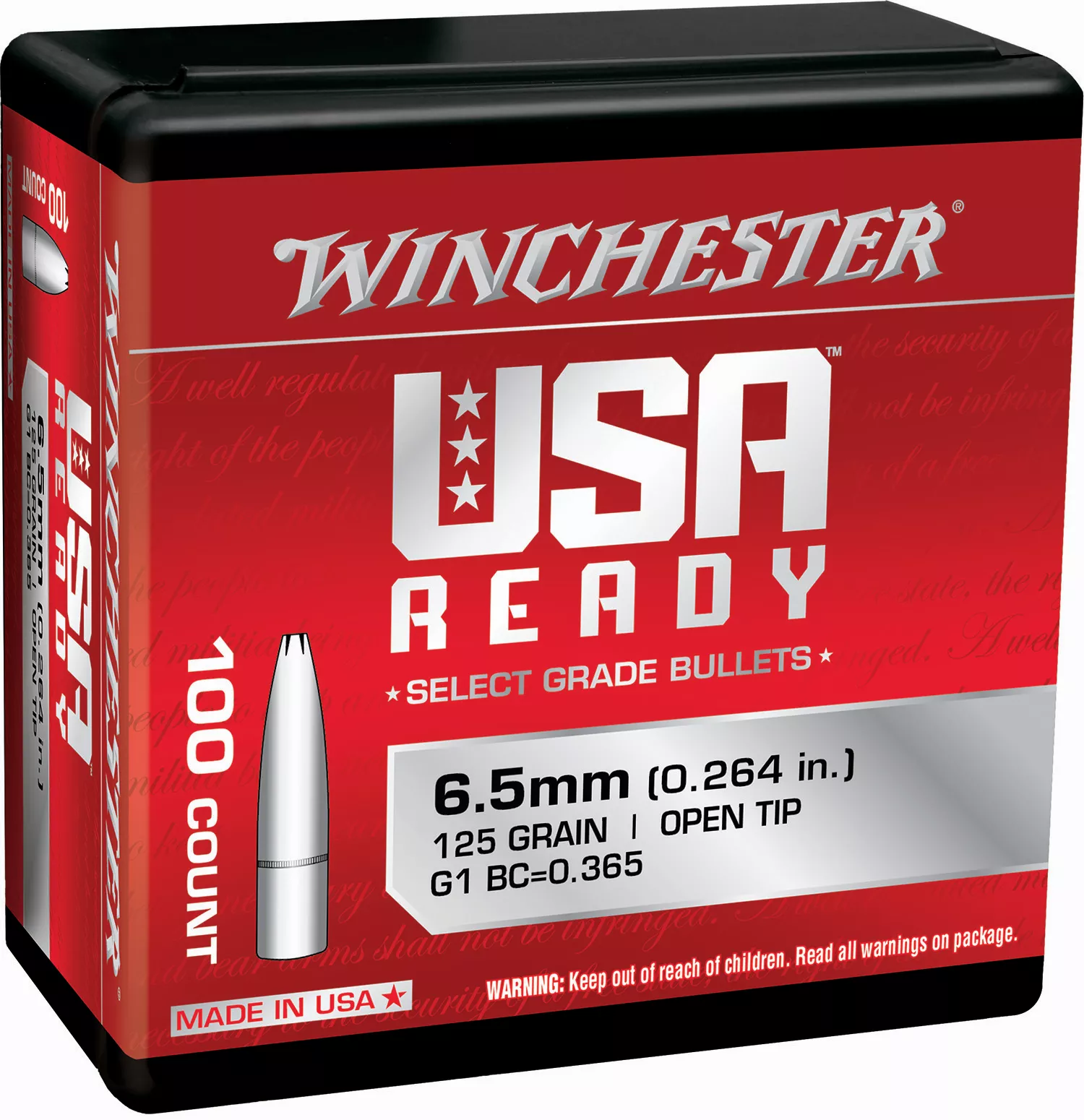 Winchester Ammo WBR65125 Centerfire Rifle 6.5Creedmoor 125gr Open Tip 100 Per Box/10 Case