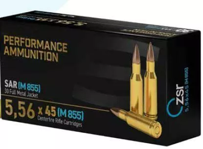 Zsr 5.56x45mm M855 62 Grain Fmj ”green Tip” Steel Core Penetrator Ammunition